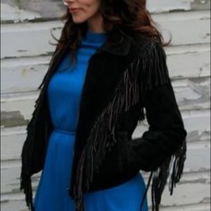 Vintage Wilson’s leather suede fringe jacket